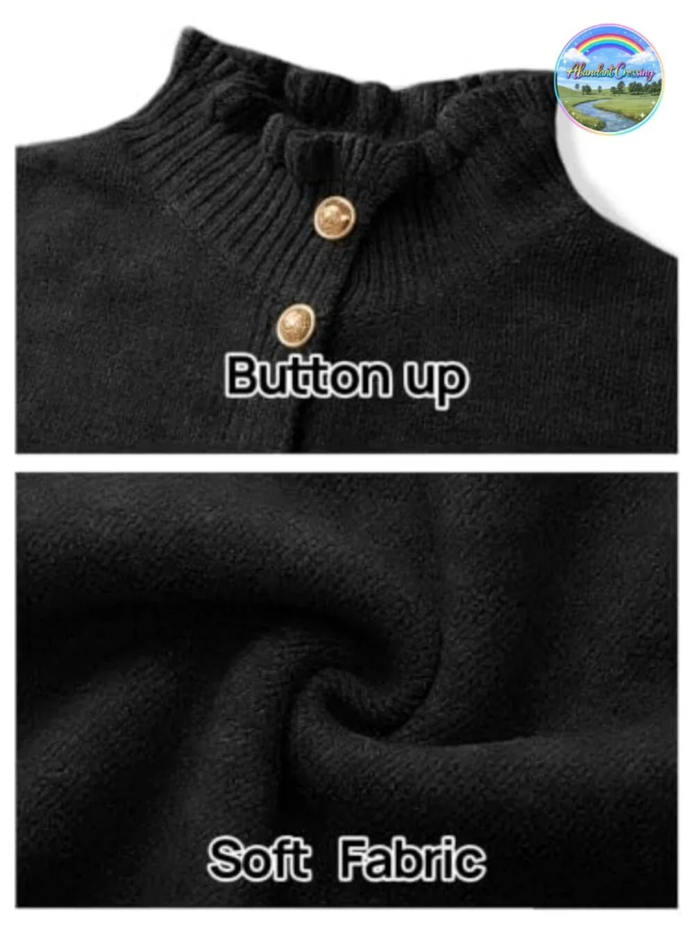 Chunky Knit Cardigan Sweater Ruffle Mock Neck Button Down Fall Winter